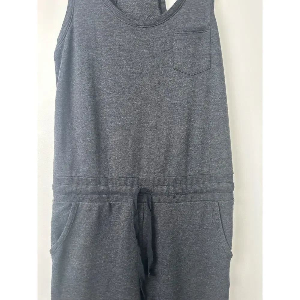 Aerie Gray Tank Top Drawstring Jumpsuit Jogger Sweatsuit Size M Soft A32 - Picture 2 of 8